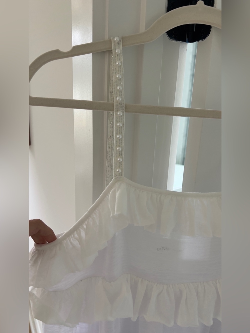 Pitusa Beaded Strap Tiered Dress White Standard - NWT - Picture 10 of 14
